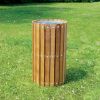 Circle Slatted Iroko Bin