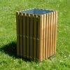 Square Slatted Iroko Bin